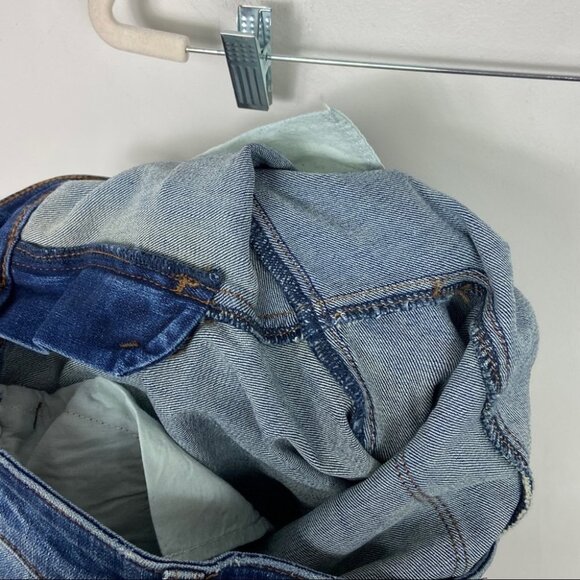 Nordstrom Distressed Jeans Raw Hem Crop Size 25 STS Blue Emma Mid Rise Denim - Picture 8 of 12